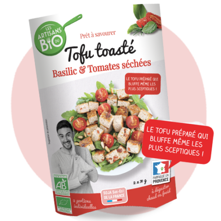 Tofu bio Toaste Basilic Tomates sechees