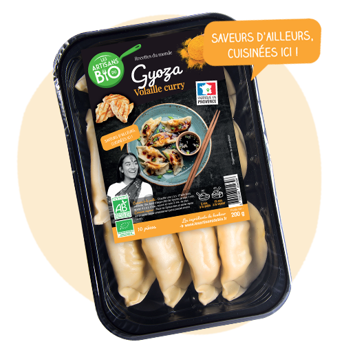 Gyoza Volaille Curry - Artisans du bio - pâtes fraîches et traiteur veggie  en Provence